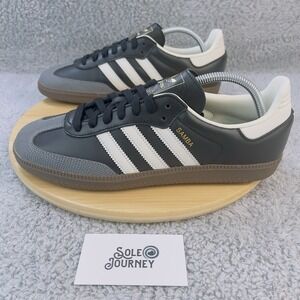 Adidas Samba Womens 10.5 Black Leather Gum Goth Blokecore Casual Chic Athleisure